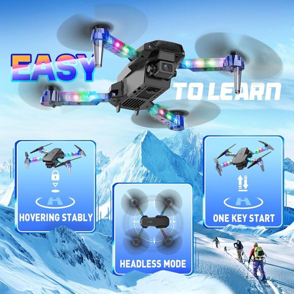 Mini Drone for Kids and Beginners, Quadcopter with LED Lights, 3D Flip - Picture 7 of 7